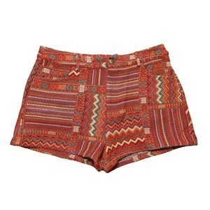 New! NWT Cider Boho Red Geometric Mini Shorts (no size tag)